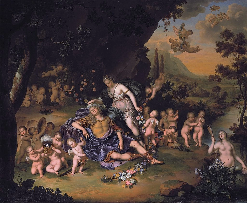 Armida lega Rinaldo addormentato con i fiori - Koninklijk Kabinet van Schilderijen Mauritshuis, The Hague